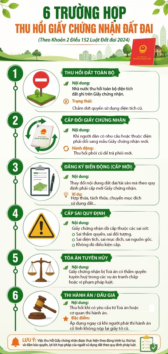 6 trường hợp bị thu hồi sổ đỏ năm 2026 người dân cần nắm rõ- Ảnh 1.