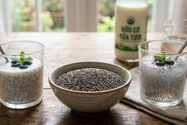 Ngâm hạt chia trong nước hay trong sữa tốt hơn?