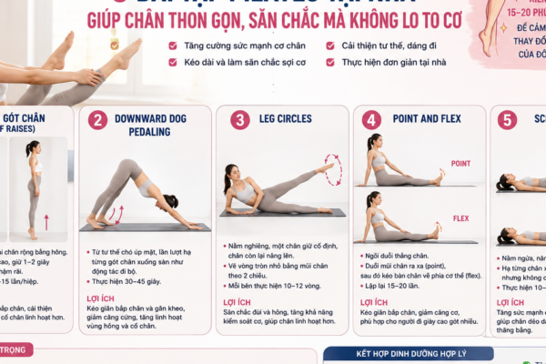 5 bài tập Pilates tại nhà giúp chân săn chắc mà không lo to cơ