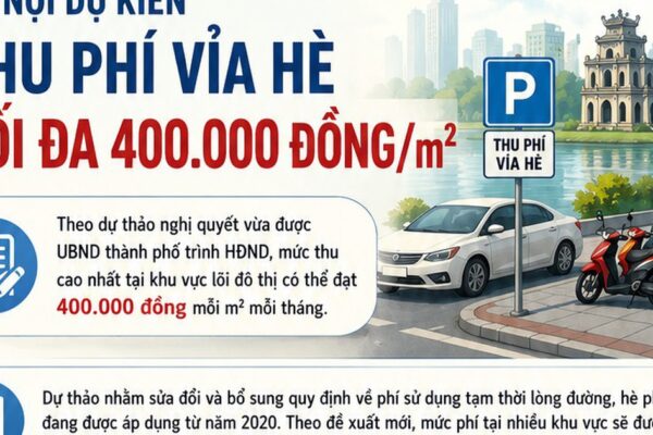 [Infographic] Hà Nội dự kiến thu phí vỉa hè tối đa 400.000 đồng/m2
