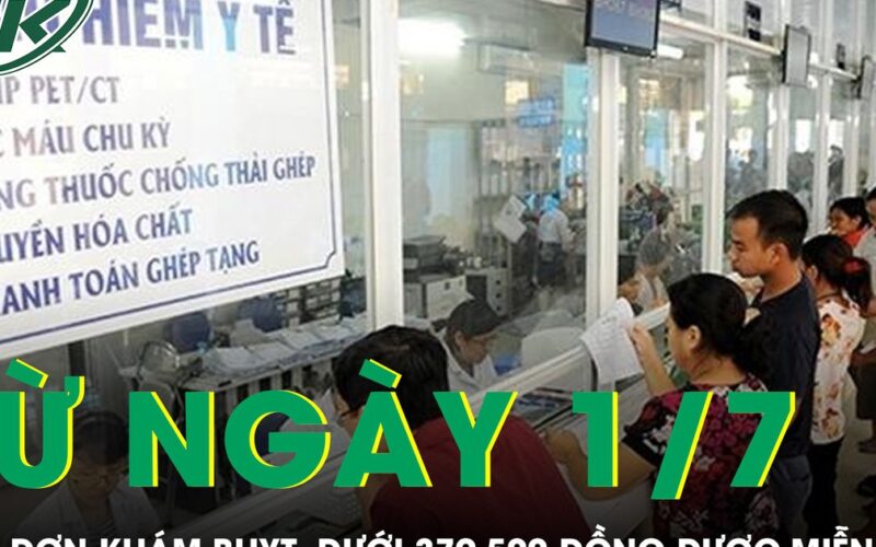 Từ 1/7, hóa đơn khám BHYT dưới 379.500 đồng được miễn phí hoàn toàn