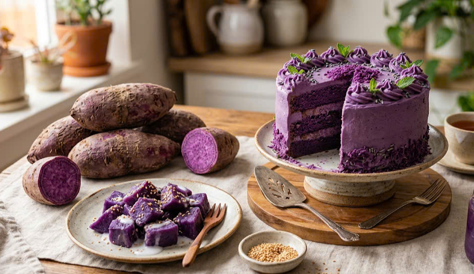 7 lợi ích sức khỏe của khoai mỡ tím - loại khoai đang nổi hơn matcha- Ảnh 1.