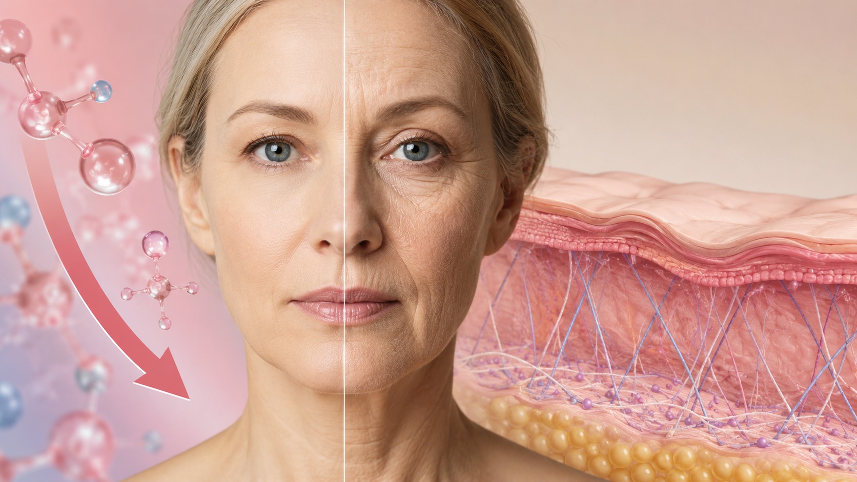 su-suy-giam-estrogen-sau-man-kinh-khien-qua-trinh-san-xuat-collagen-cham-lai-lam-da-mat-do-san-chac-va-xuat-hien-nep-nhan-nhanh-hon-1780887456715831593159 Sau mãn kinh: Vì sao da lão hóa nhanh trong những năm đầu?- Ảnh 1.