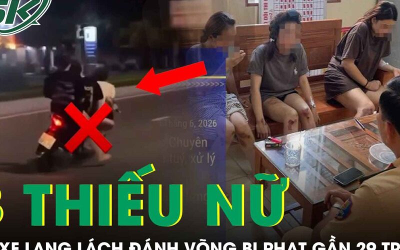 3 thiếu nữ lái xe không đội mũ bảo hiểm, lạng lách đánh võng tại Hưng Yên bị phạt gần 29 triệu