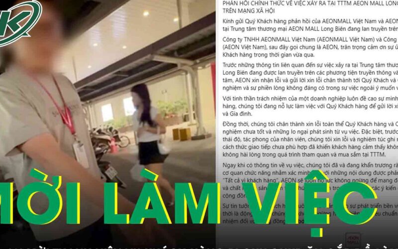AEON Long Biên xin lỗi, công an mời thanh niên trong clip khách hàng bị quy chụp ăn cắp đồ làm việc