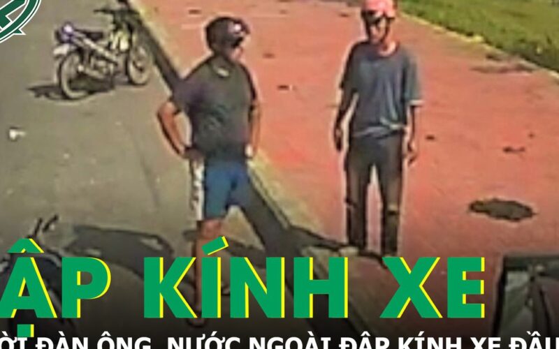 Bức xúc vì cho rằng bị ép xe, người đàn ông nước ngoài đập kính xe đầu kéo